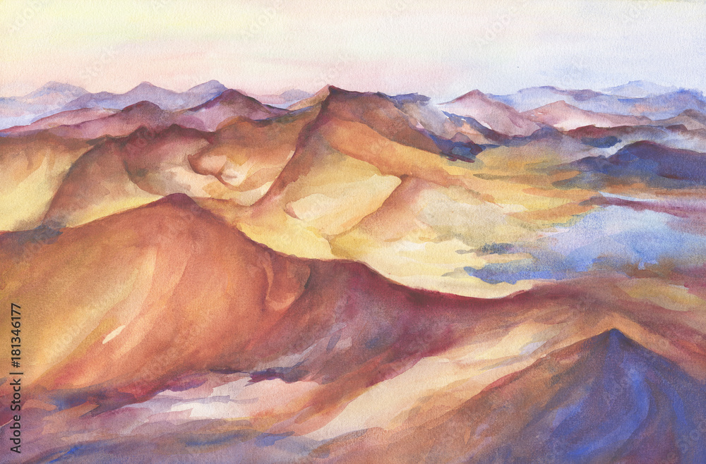 Obraz Pentaptyk Multicolor mountain landscape