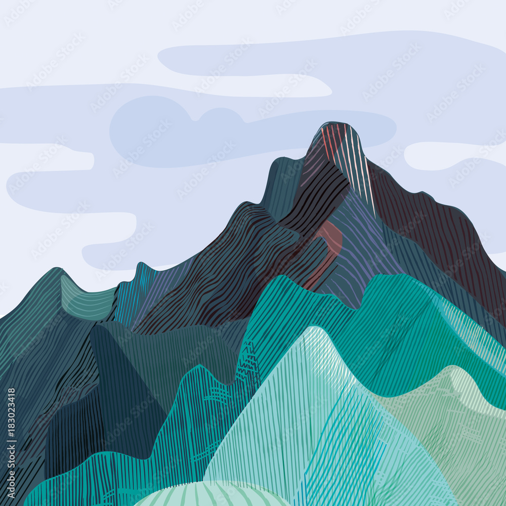 Obraz Dyptyk Mountain range, mountainous