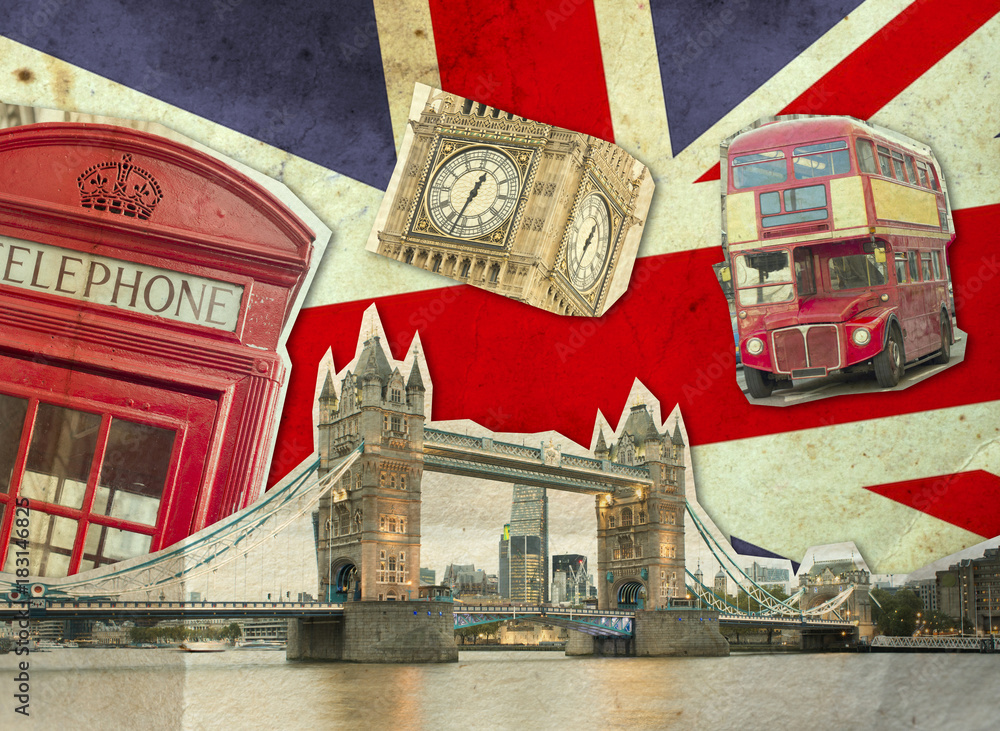 Fototapeta Collage of Big Ben, London