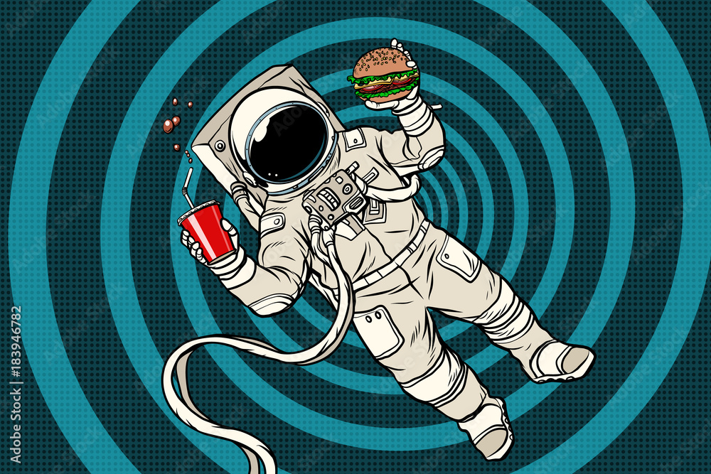Obraz Dyptyk Astronaut in zero gravity with