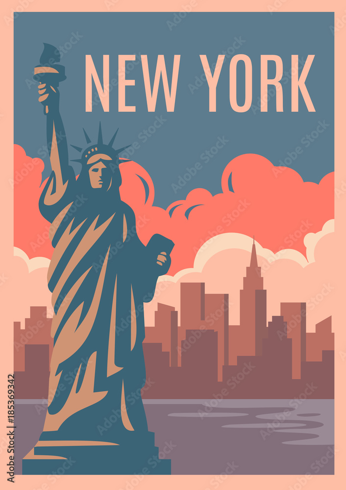 Obraz Dyptyk New York Retro Poster.