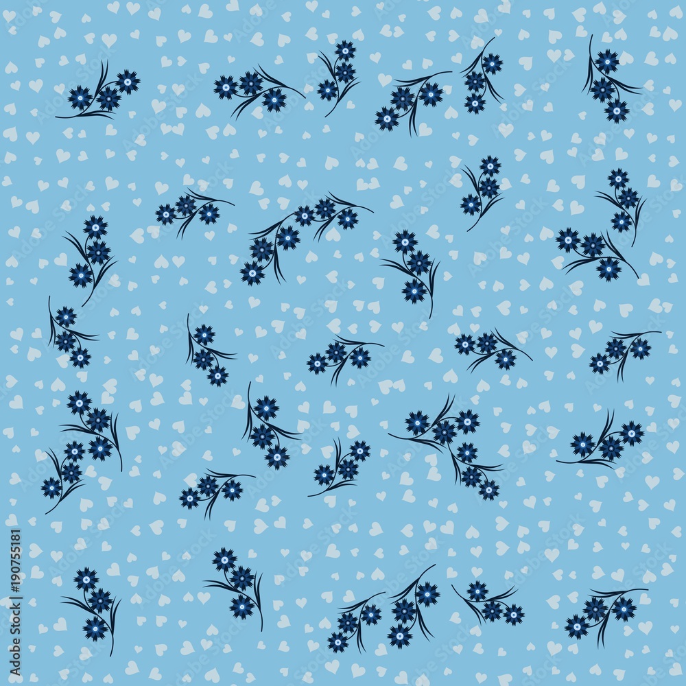 Fototapeta Blue cornflower pattern -