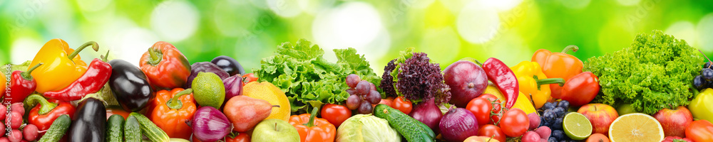 Obraz Pentaptyk Panorama of fresh vegetables