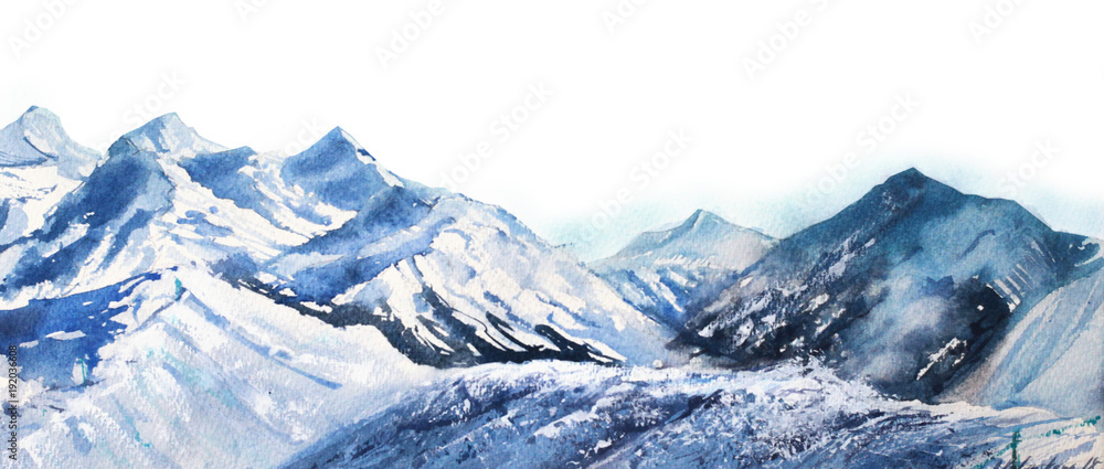 Obraz Pentaptyk Mountain winter snow peak