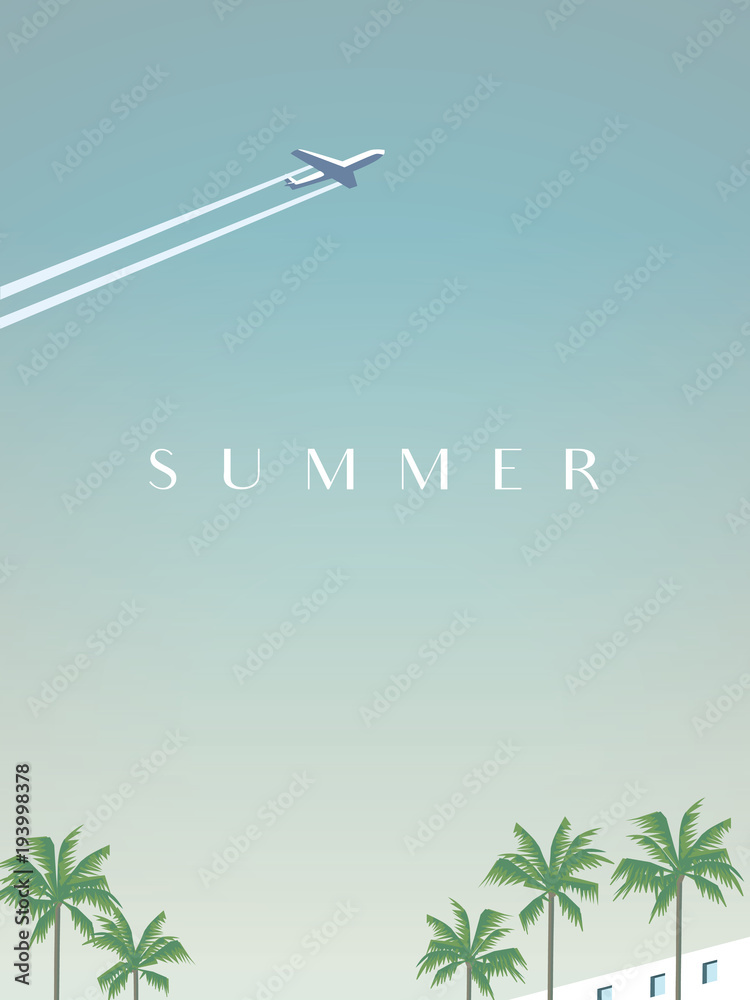 Obraz Tryptyk Summer traveling vector poster