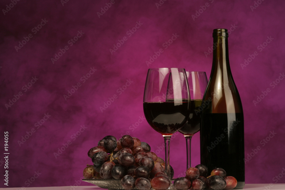 Obraz Dyptyk horizontal of wine bottle with