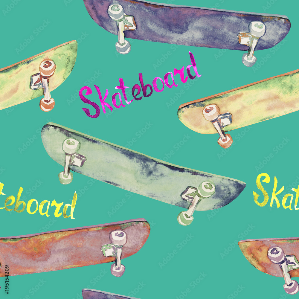 Fototapeta Colorful skateboards and