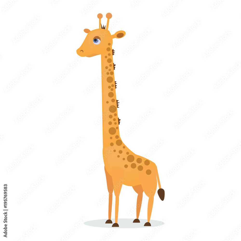 Obraz Tryptyk Simple vector giraffe for kids