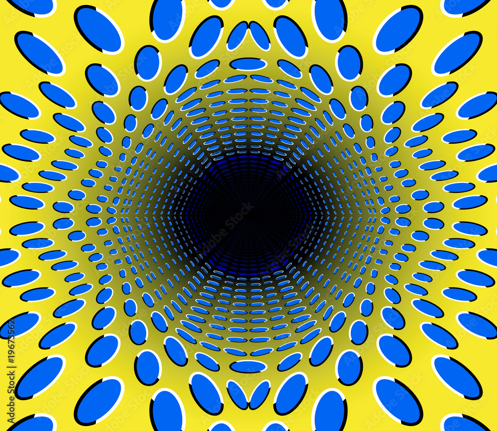 Obraz Tryptyk black hole. optical illusion.
