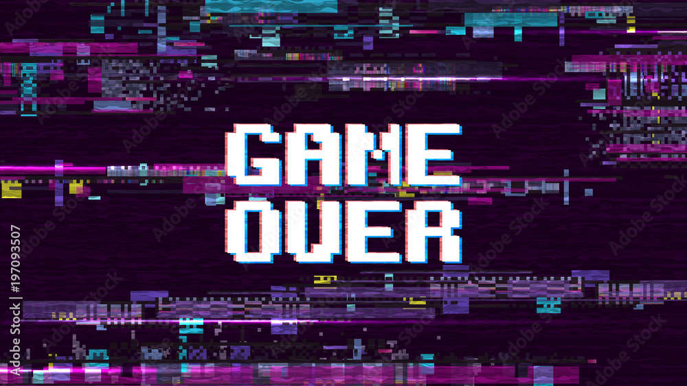 Obraz Tryptyk Game over fantastic computer