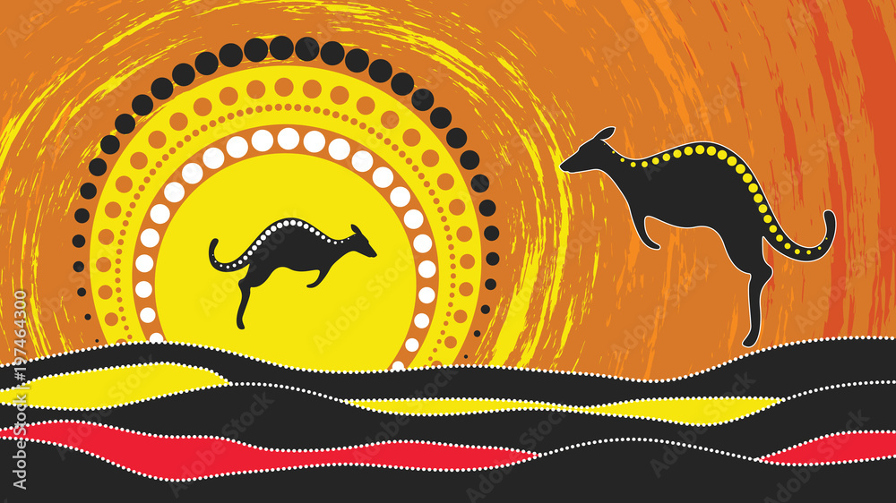 Fototapeta Aboriginal art vector painting