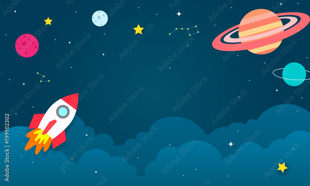 Obraz Tryptyk Outer Space Background vector