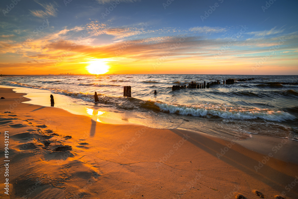Fototapeta Sunset ovet the Baltic sea