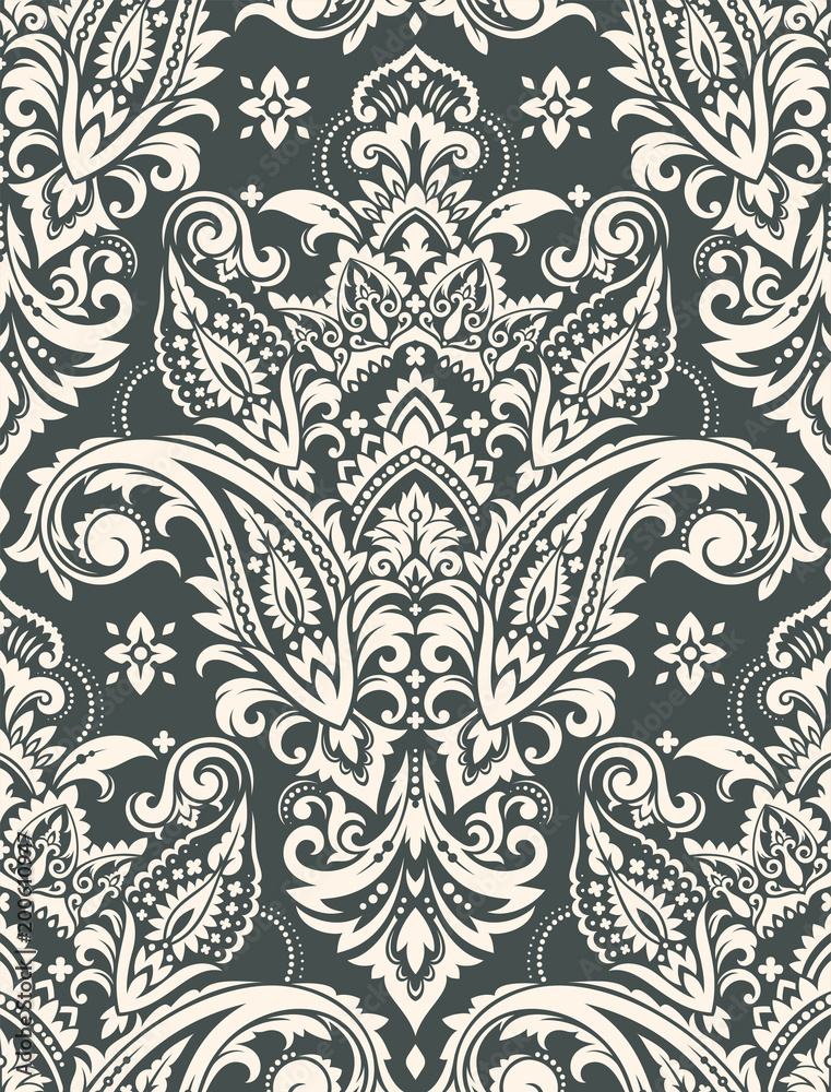 Obraz Tryptyk Seamless paisley pattern