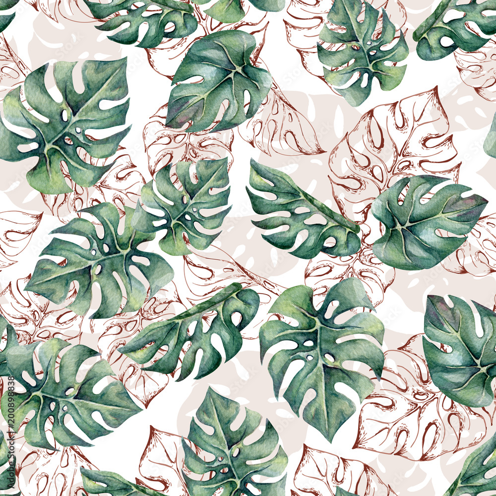 Tapeta Tropical seamless pattern with