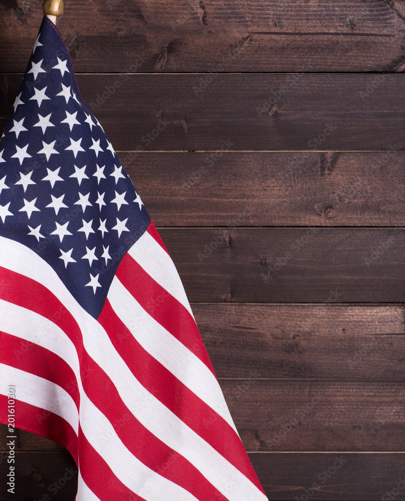Obraz Kwadryptyk United States flag on a rustic