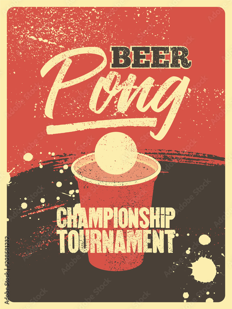 Obraz Kwadryptyk Beer Pong typographical