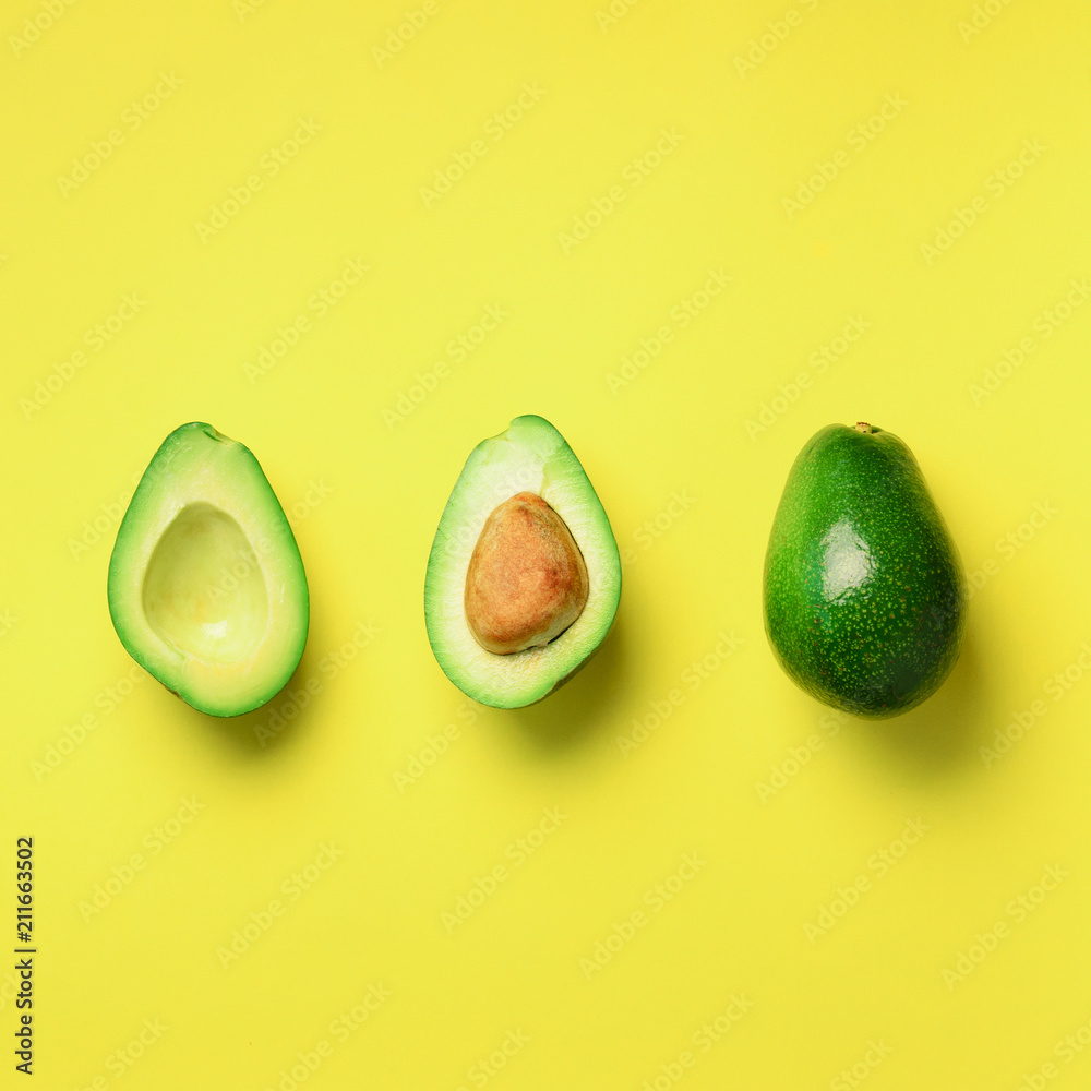 Obraz Dyptyk Organic avocado with seed,