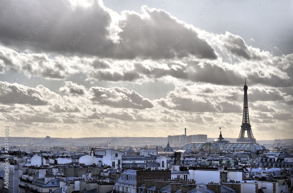 Fototapeta Vue depuis les toits de Paris