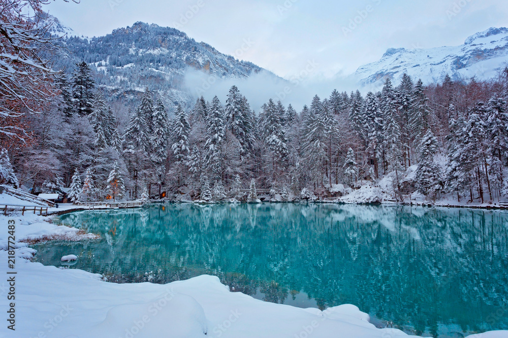 Fototapeta Blausee im Winter, Schweiz