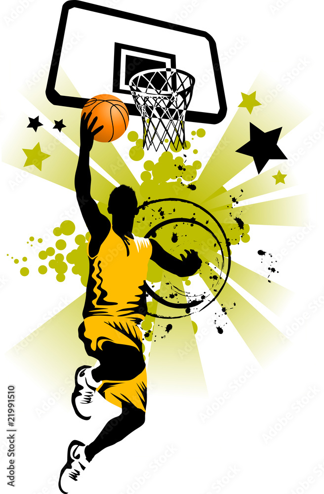 Fototapeta basketball player in yellow