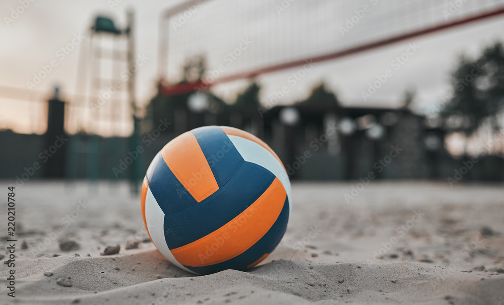 Obraz Tryptyk Volleyball ball on playground