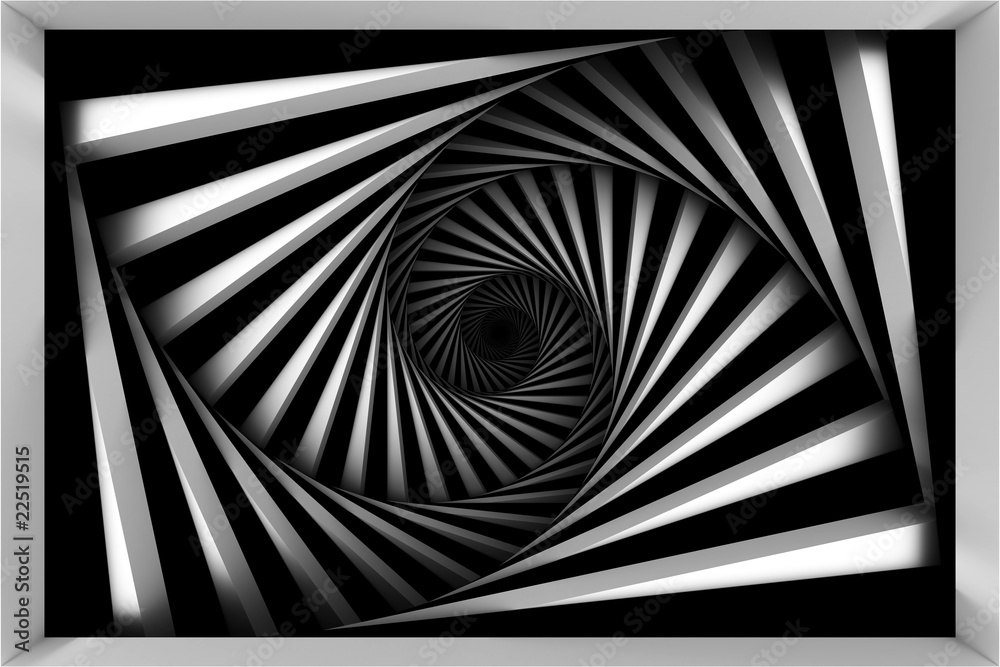 Obraz Tryptyk Black and white spiral