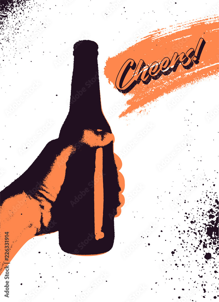 Obraz Dyptyk Beer typographical vintage