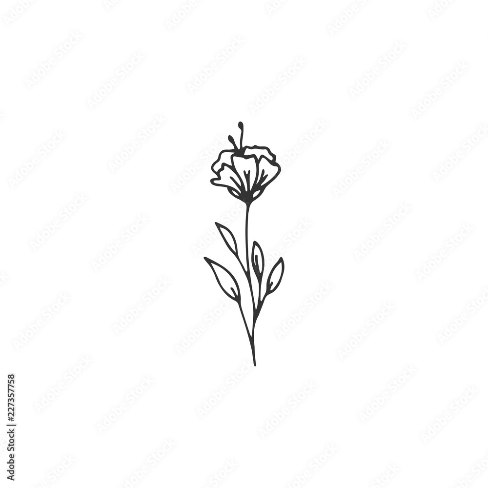 Obraz Pentaptyk Vector floral hand drawn