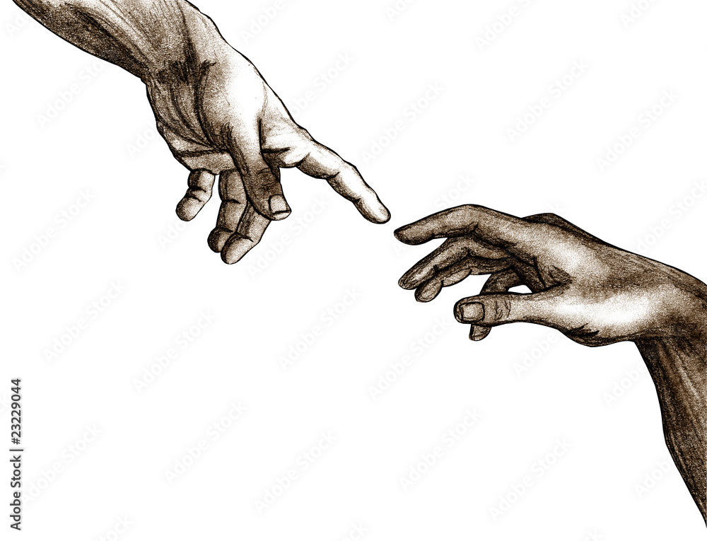 Obraz na płótnie Hands of God and Adam