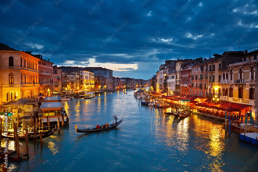 Obraz na płótnie Grand Canal at night, Venice