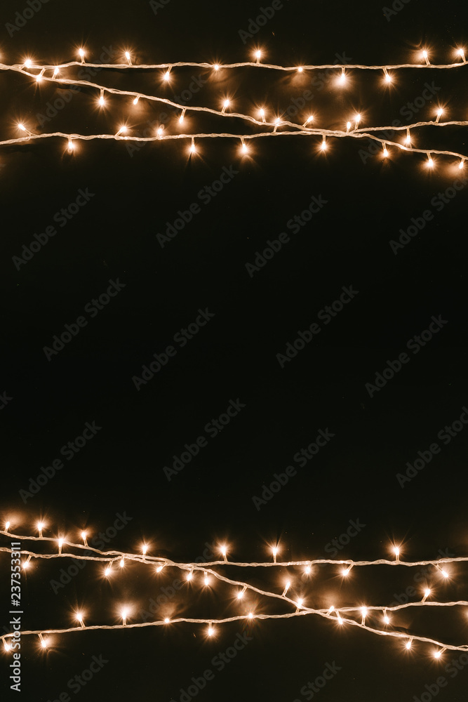 Obraz Dyptyk Christmas tree lights on dark