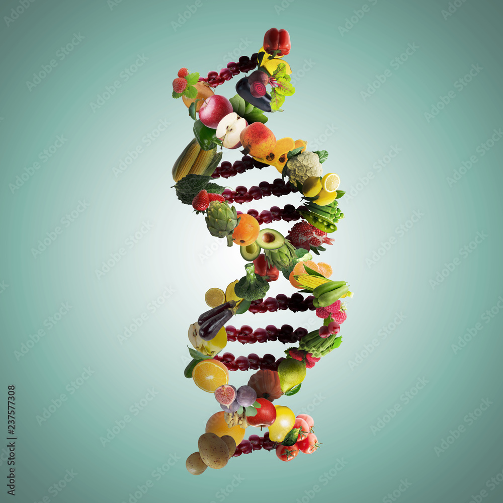 Obraz Tryptyk Nutrigenetics concept DNA