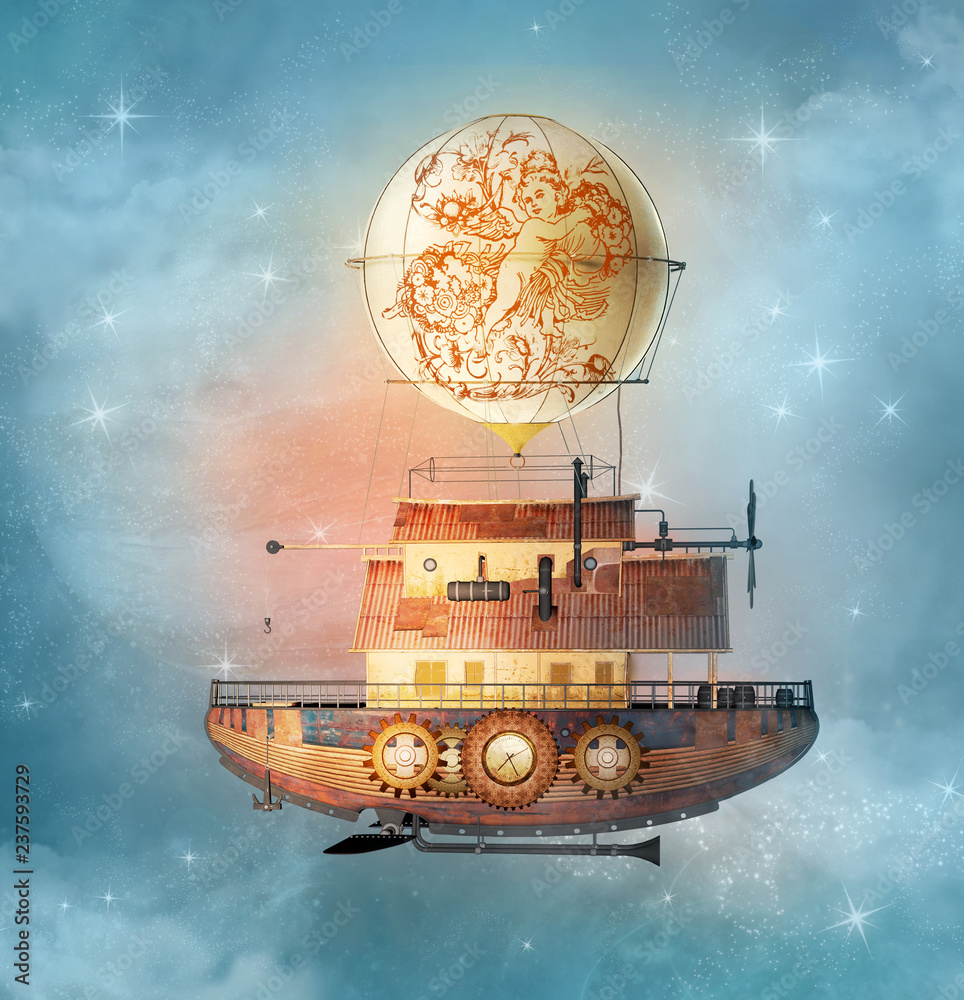 Fototapeta Fantasy steampunk vessel