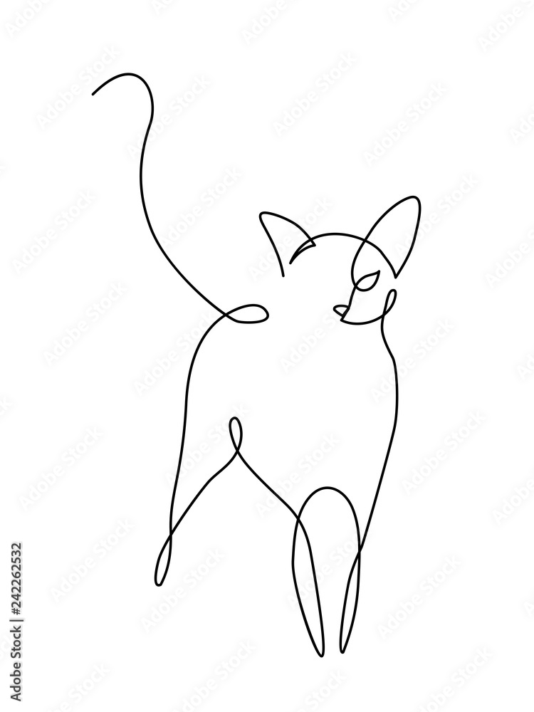 Obraz Tryptyk Minimalist cats line art