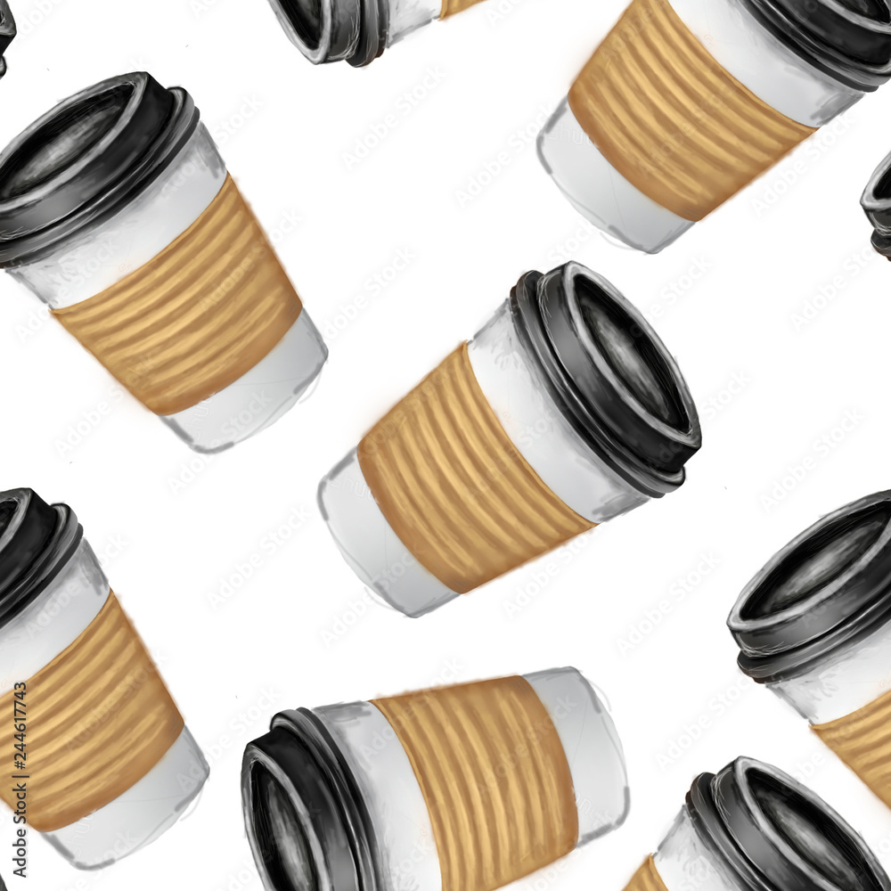 Tapeta Coffe Cup Seamless Pattern.