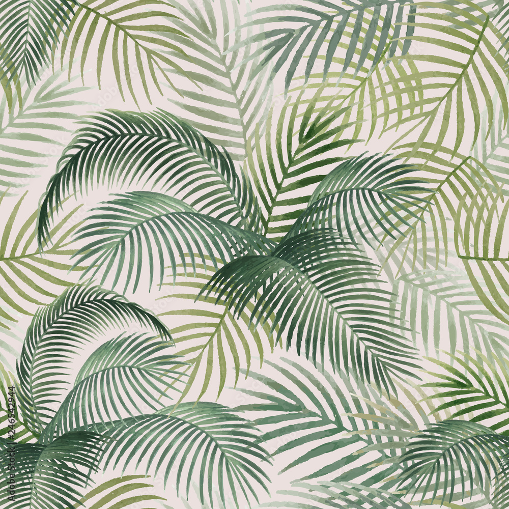 Fototapeta Palm leaves pattern mockup