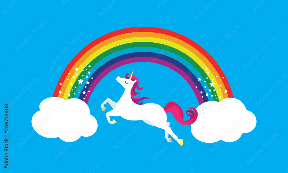 Obraz Tryptyk Magic Unicorn Colorful Happy