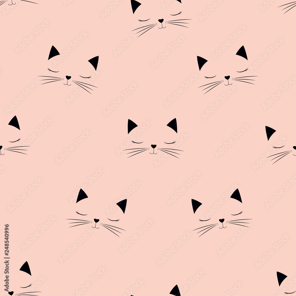 Fototapeta scandinavian cat pattern