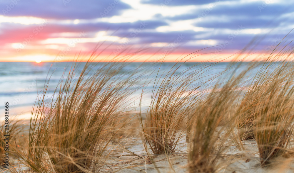 Fototapeta Sonnenaufgang am Sand Strand