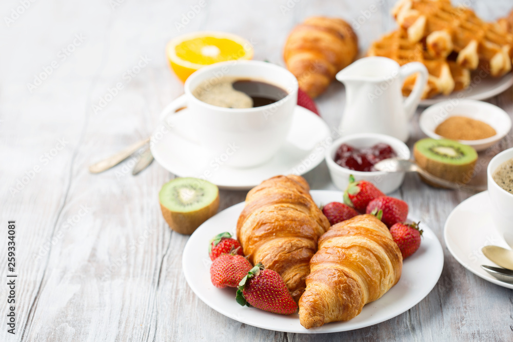 Obraz Tryptyk Continental breakfast table