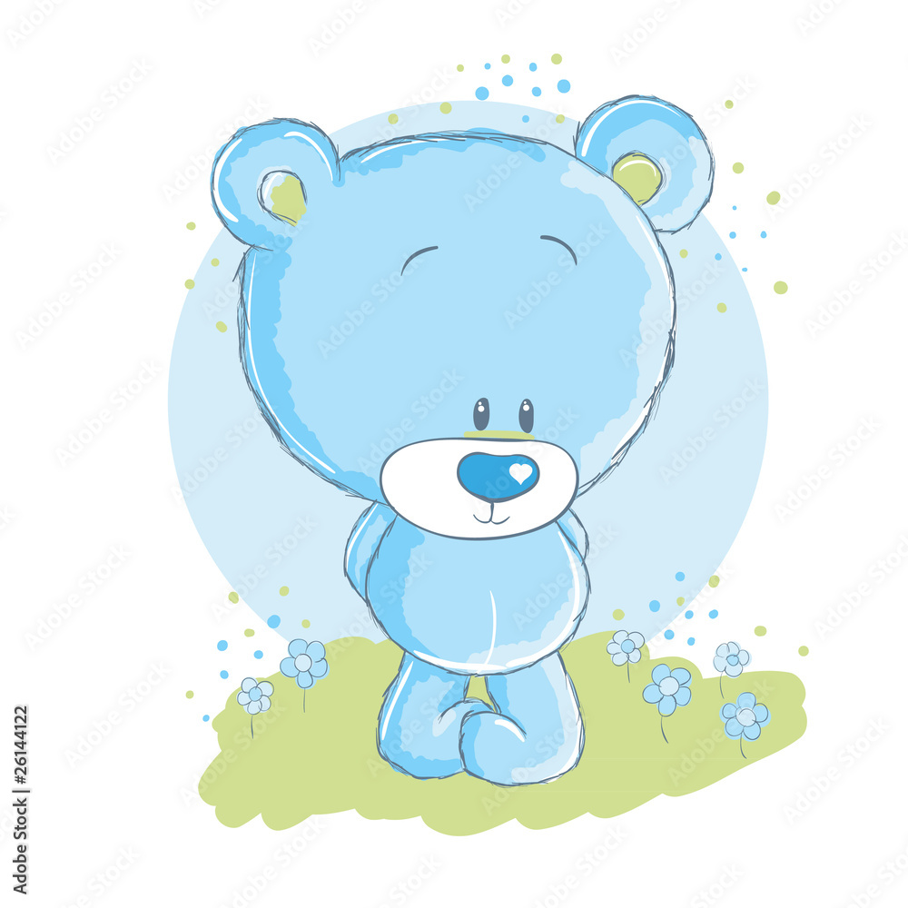 Obraz Tryptyk Baby blue bear