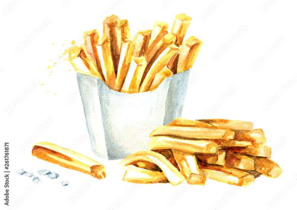 Obraz Tryptyk French fry stick potato.