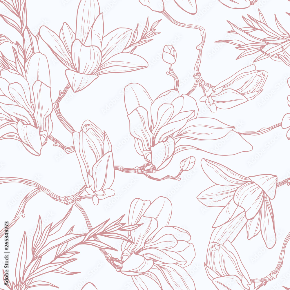 Fototapeta Seamless floral vector pattern