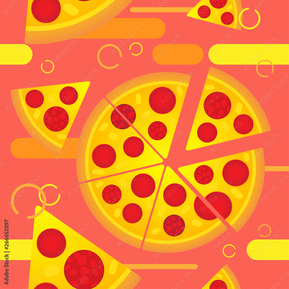 Fototapeta A slide of pizza seamless