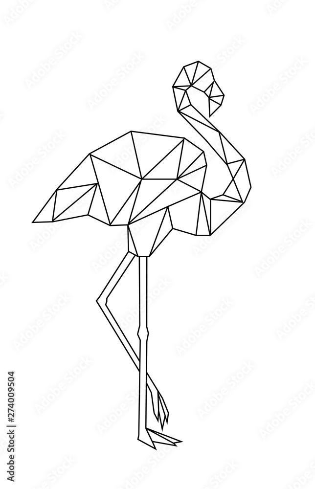 Obraz na płótnie Image of Low poly flamingo