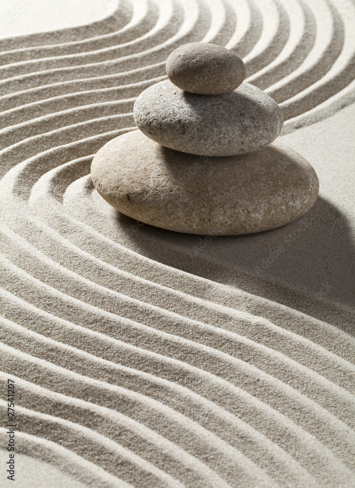 Obraz Kwadryptyk onde zen sur sable et trois
