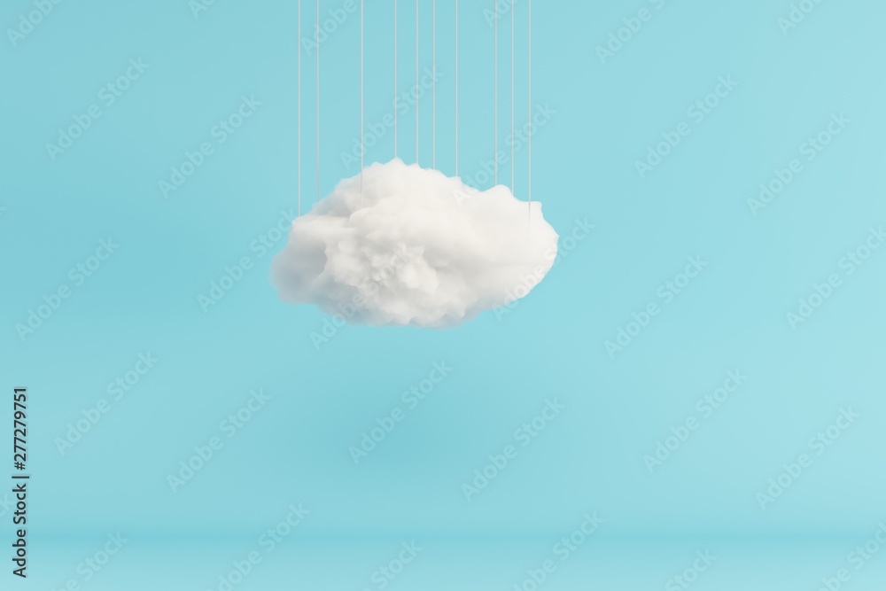Obraz Tryptyk Cloud Hanging on blue room