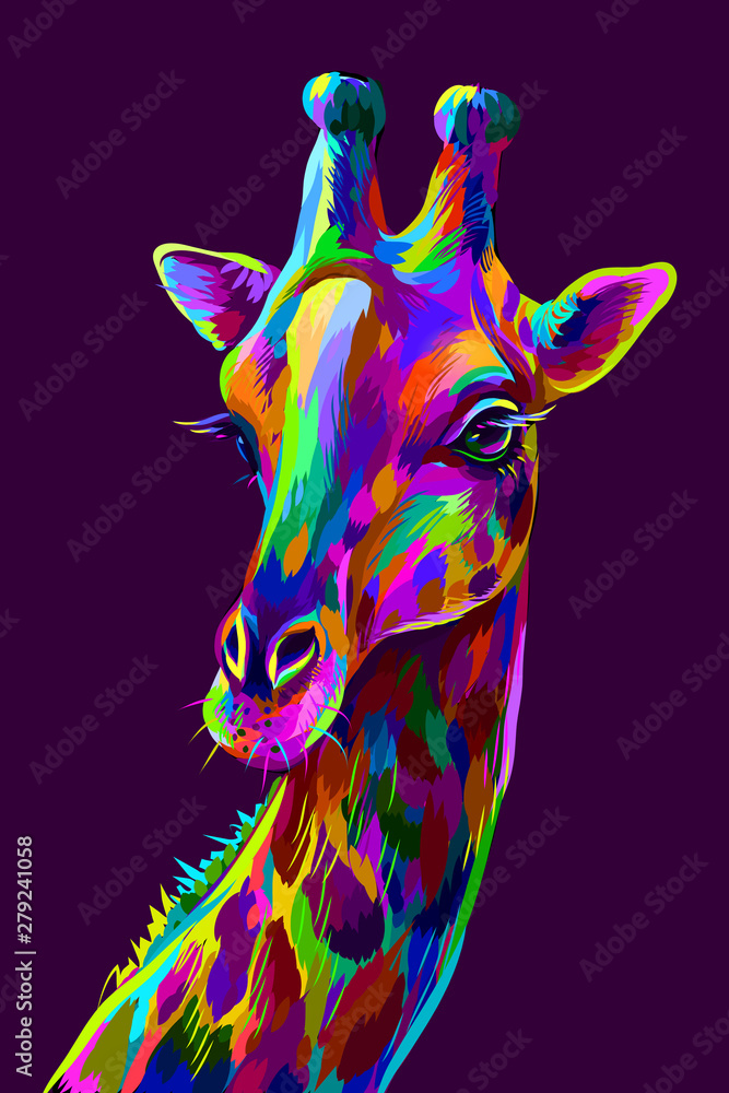 Obraz Dyptyk Giraffe. Abstract, colorful