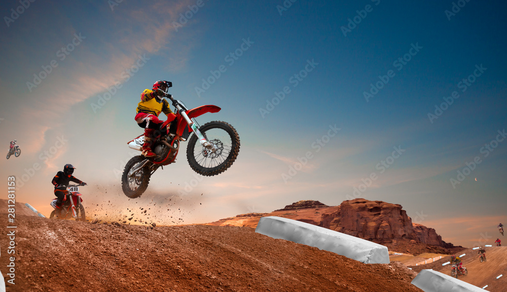 Obraz Tryptyk Motocross